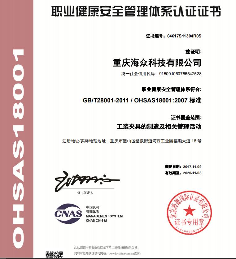 OHSAS18001体系认证